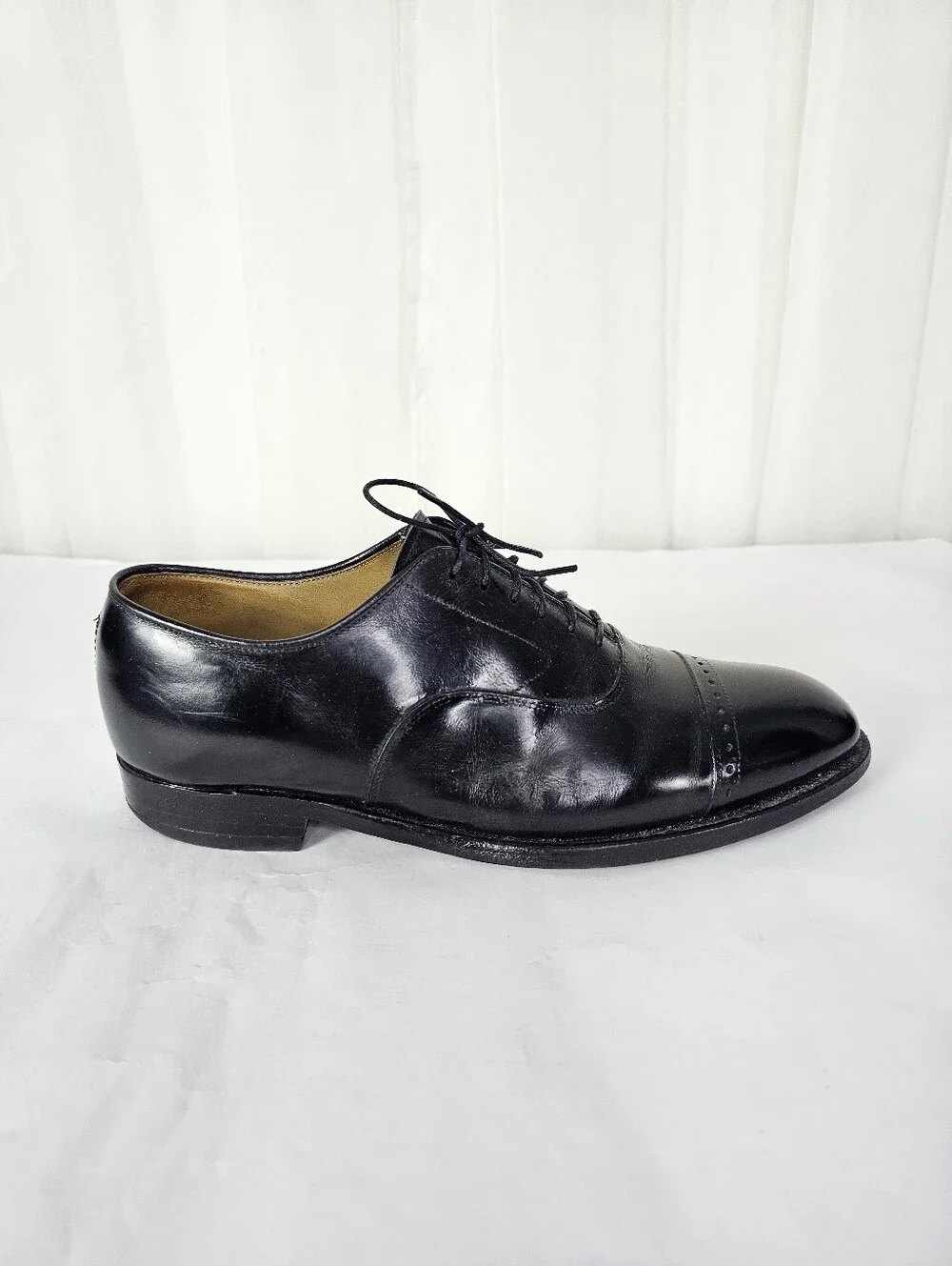 Johnston & Murphy Aristocraft Aldrich Black Leather Dress Shoes Oxfords Cap Toe